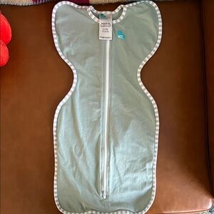 Love to Dream Swaddle in Mint Green with White Trim